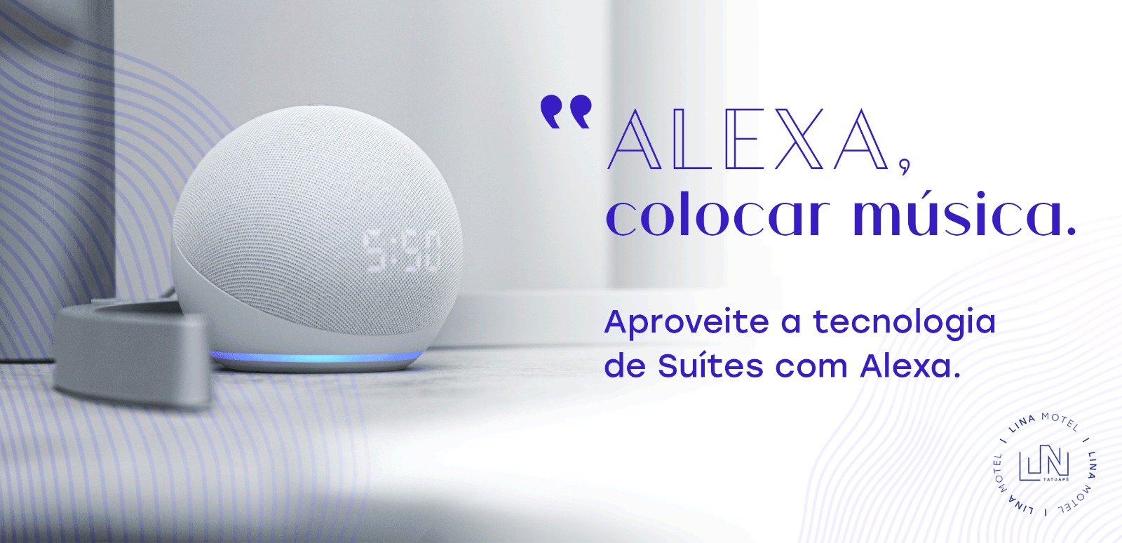 Alexa, colocar música. Aproveite a tecnologia de suítes com a Alexa.